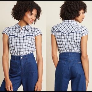 ModCloth Gingham Zebra Shirt